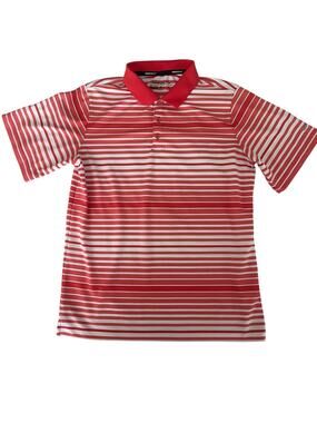 Nike Golf Dri-FIT Youth XL Red and White Striped Performance Polo Shirt